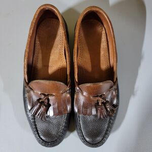 Allen Edmonds Nashua Loafers Dress Shoes Brown/Black Kilt Tassels Mens Size 9D